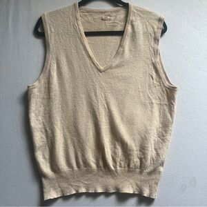 Vintage Pure Cashmere V-Neck Sweater Vest Neutral Sz M
